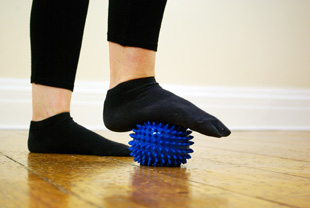 Foot rolling with a Spikey ball